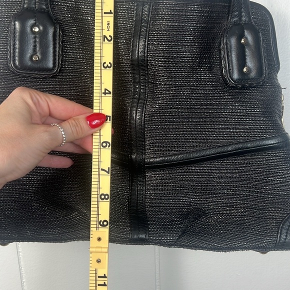 B Makowsky Black jute/leather shoulder bag. Easy clean! Lots of pockets! - Picture 14 of 16